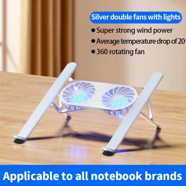 Aluminum Alloy Folding Stand Adjustable Height Cooling Laptop Tablet Stand Mobile Phone Dashboard Mounting