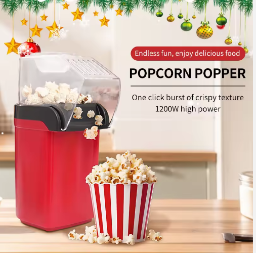 Featured image for 'Mini Electric Popcorn Maker Machine Hot Air Popcorn Maker Ready in 3 Min Fully Automatic Popcorn Machine for Home Kitchen'